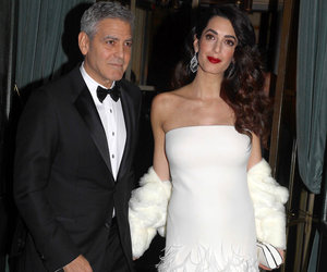 Amal Clooney Debuts Her Baby Bump on Glam Night Out with George (Photos)
