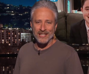 Jon Stewart Crashes 'Jimmy Kimmel Live!' to Berate Jewish Teenager