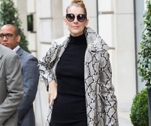 Celine Dion Slithers Out of Her Hotel in Head-to-Toe Snake Skin